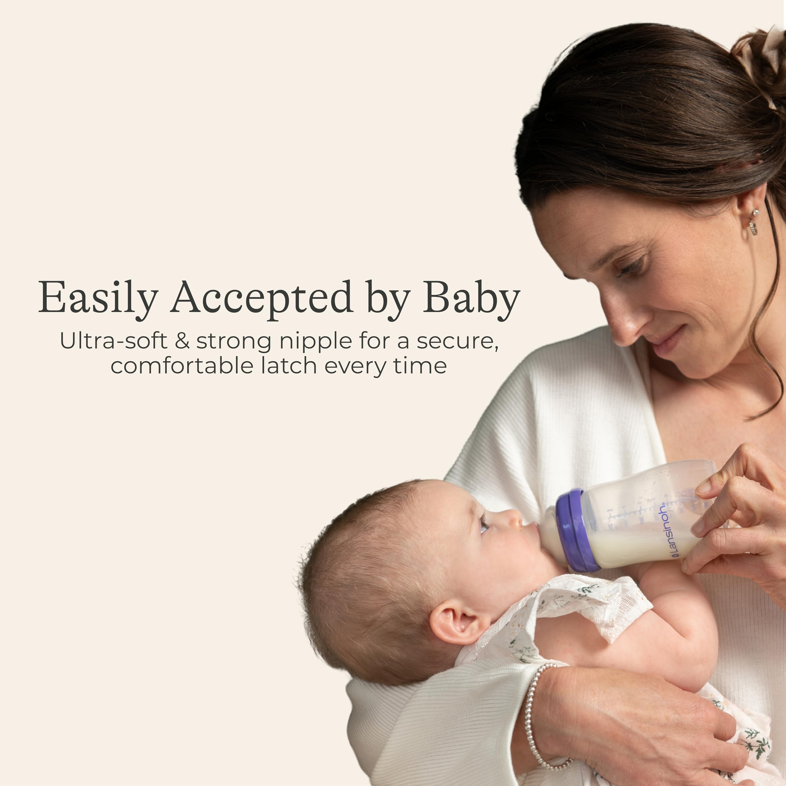 Lansinoh Anti-Colic Baby Bottles for Breastfeeding Babies, 240 ml (8 Ounces), 3 Count, Includes 3 Medium Flow Nipples, Size M 🍁 All In One Marketplace Canada