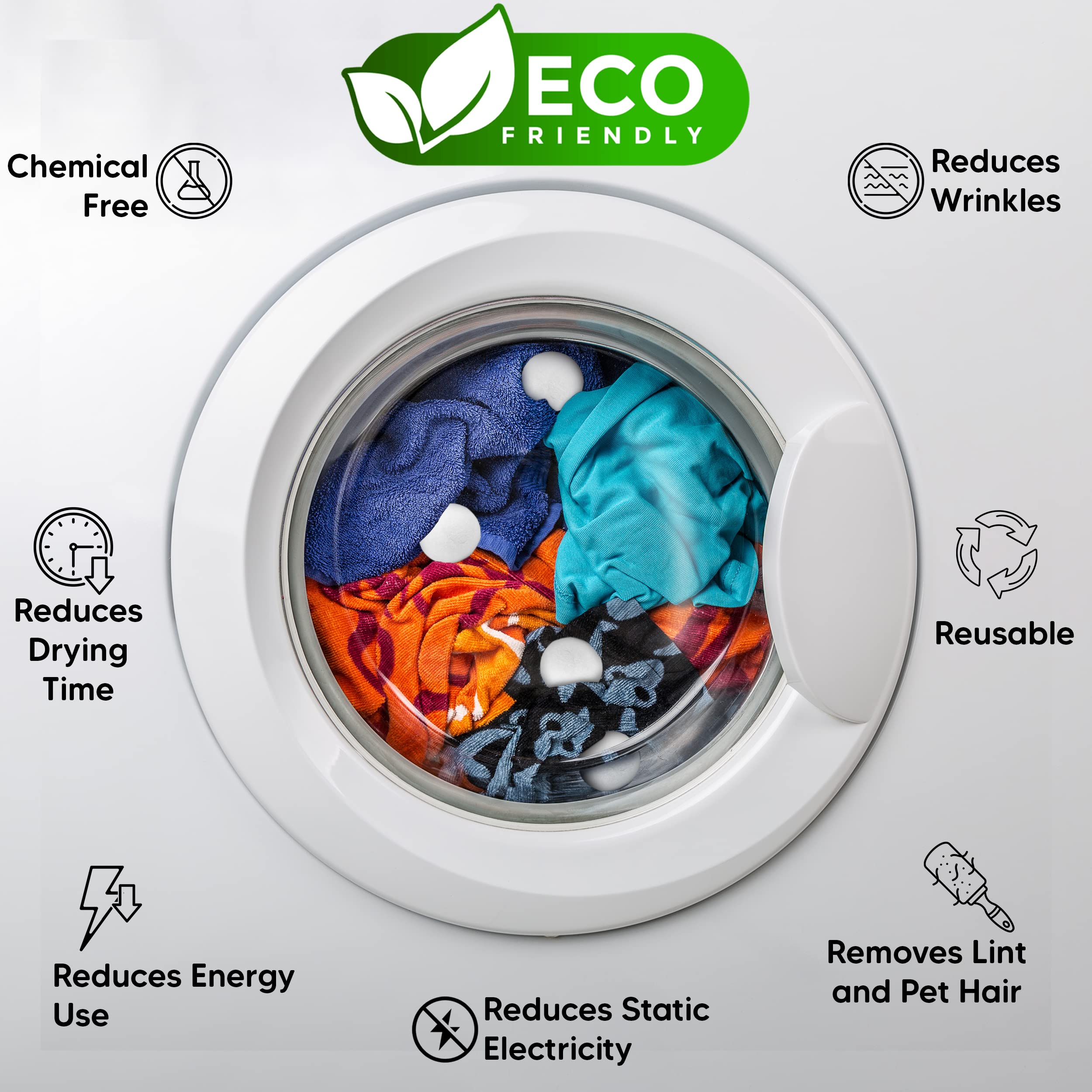 RAYTRADE XL Wool Dryer Balls 6-Pack 100% Made of Organic New Zealand Wool Reduces Clothing Wrinkles and Saves Drying Time Reusable Natural Fabric Softener Stocking Stuffer Gifts (White) 🍁 All In One Marketplace Canada