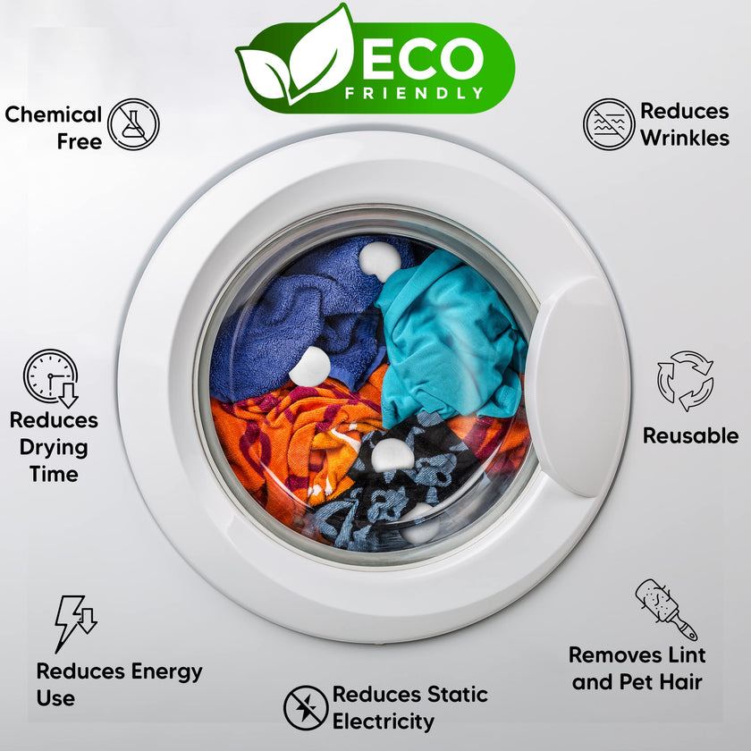 RAYTRADE XL Wool Dryer Balls 6-Pack 100% Made of Organic New Zealand Wool Reduces Clothing Wrinkles and Saves Drying Time Reusable Natural Fabric Softener Stocking Stuffer Gifts (White) 🍁 All In One Marketplace Canada