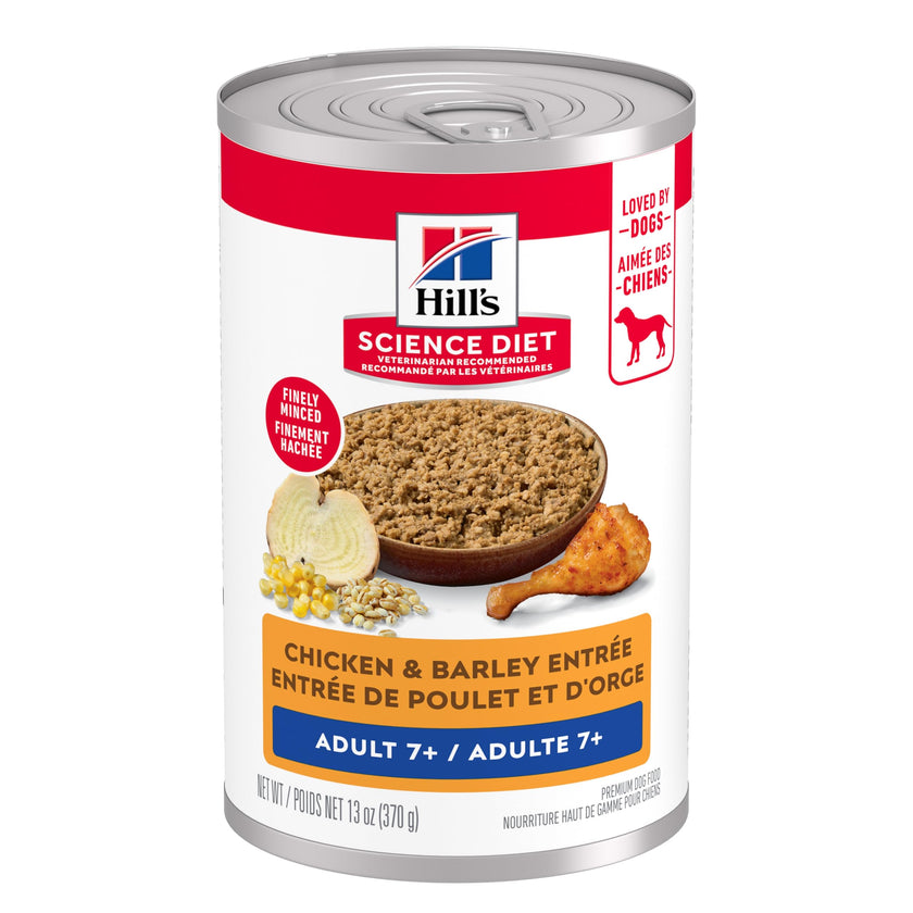 Hill's Science Diet Senior 7+ Canned Dog Food, Chicken & Barley Entrée 12 x 370 g Can 🍁 All In One Marketplace Canada