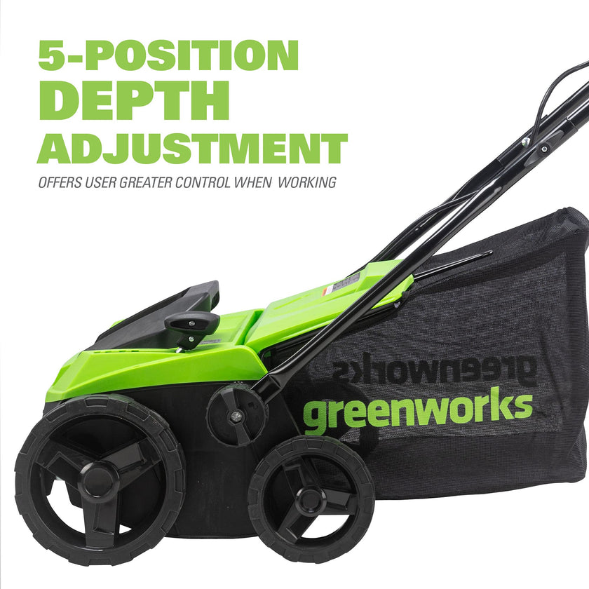 Greenworks 13 Amp 14-Inch Corded Dethatcher/Scarifier, DT13B00 🍁 All In One Marketplace Canada