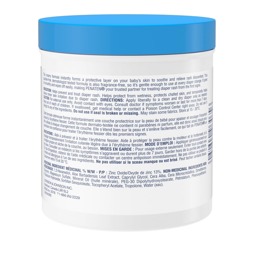 Penaten Medicated Diaper Rash Cream with 13% Zinc Oxide for Baby and Adult Essentials - Soothes, Heals & Protects Sore Skin, Paraben-Free, Fragrance-Free, Dermatologist Tested - 454 Grams 🍁 All In One Marketplace Canada