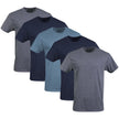 Gildan Men's Crew T-Shirts, Multipack, Style G1100, Navy/Heather Navy/Indigo Blue (5-Pack), Medium 🍁 All In One Marketplace Canada