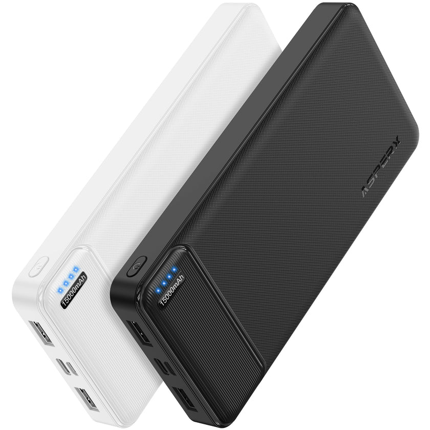 AsperX 2-Pack 15000mAh Portable Charger Power Bank 3A Fast Charging, USB C Output Portable Battery Bank External Battery Pack for iPhone 17/16/15/14/13, Galaxy, Google LG,Tablets and Heated Vest 🍁 All In One Marketplace Canada