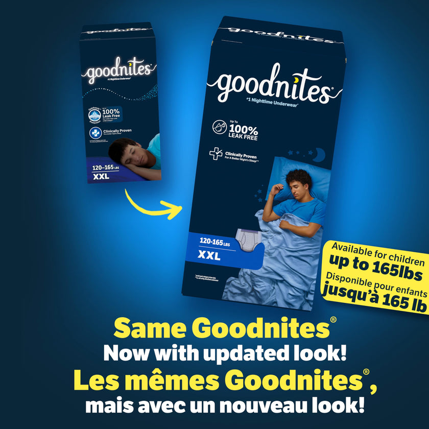 Goodnites Boys' Nighttime Underwear, Size XXL (120-165+ lbs), 24 Ct 🍁 All In One Marketplace Canada