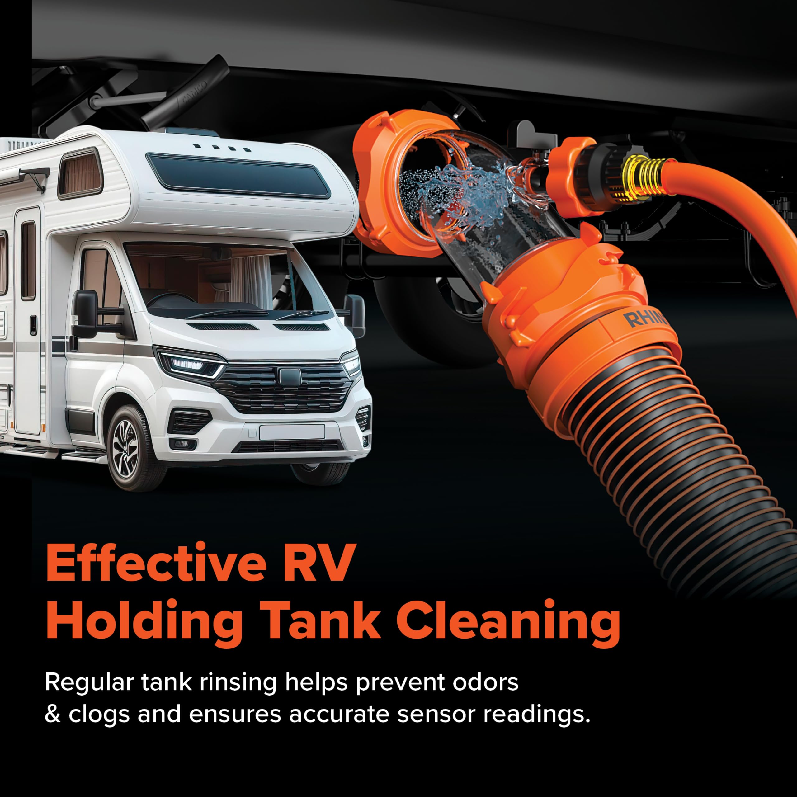 Camco Rhino Blaster — Camper Holding Tank and RV Portable Waste Tank Rinser — Provides Thorough RV Tank Cleaning — Features a Backflow Preventer & 45-Degree Clear Elbow Adapter (39080) 🍁 All In One Marketplace Canada