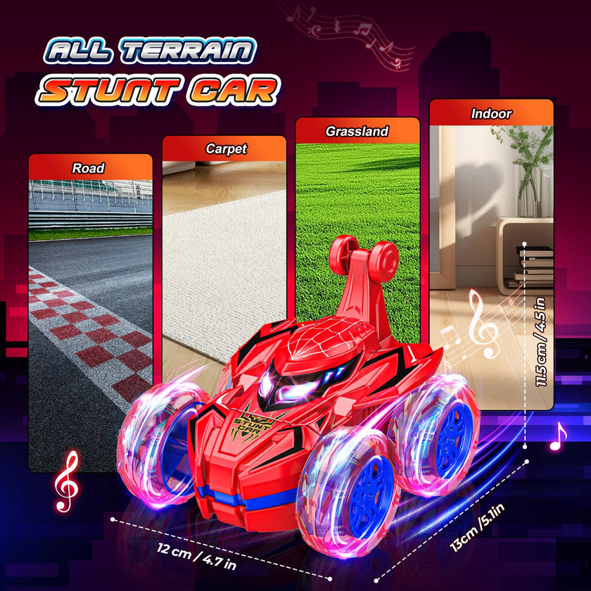 Spider Remote Control Cars for Kids,decked Car Toys Stunt Car Toy for Boys Age 3-9 Remote Control Car for Kids 4-8 Year Old Easter Birthday Gifts for Boys 3-5 Years Old Girls 🍁 All In One Marketplace Canada