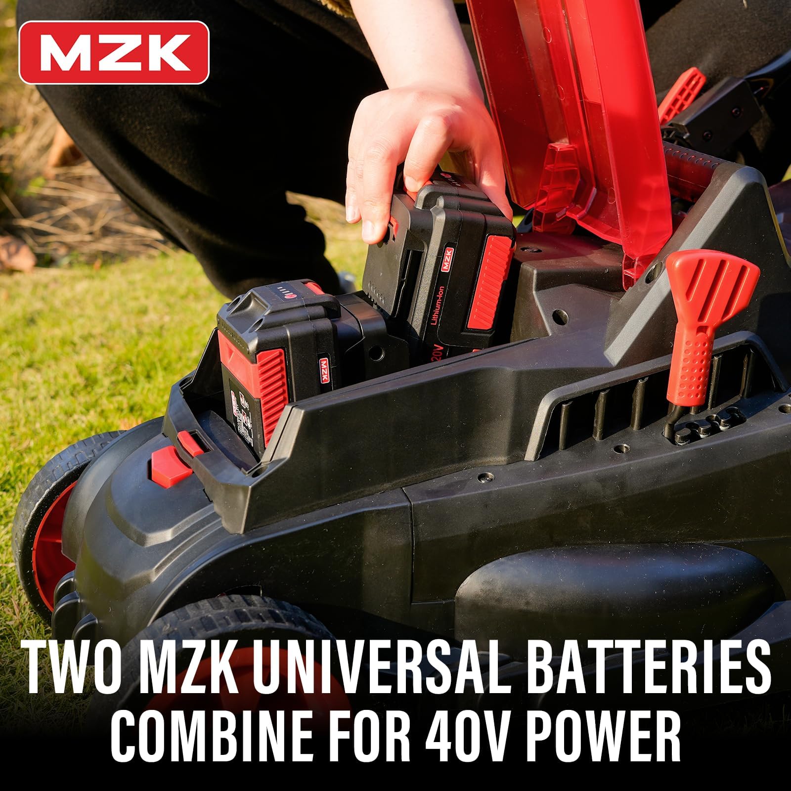 MZK 40V(2 x 20V) 13” Cordless Electric Lawn Mower, Electric Mower with 4-Position Height Adjustment, Compact and Lightweight Push Battery Powered Lawn Mower (LM13CA08) 🍁 All In One Marketplace Canada