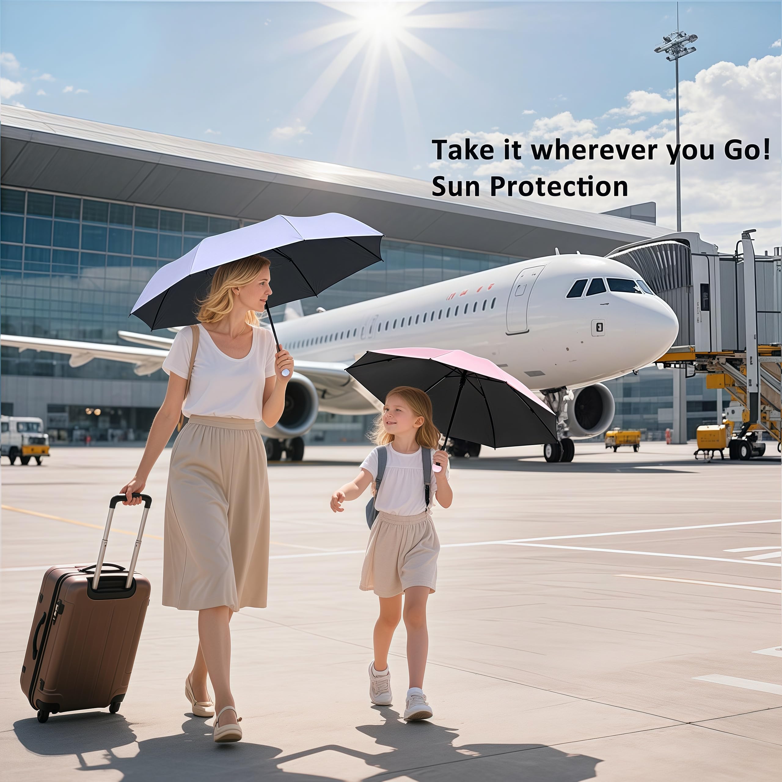 BAODINI Travel Mini Umbrella for Purse With Case-Small Compact UV Umbrella Protection Sun-Lightweight Tiny Pocket Umbrella Sun Blocking for Women, Girls and Men 🍁 All In One Marketplace Canada