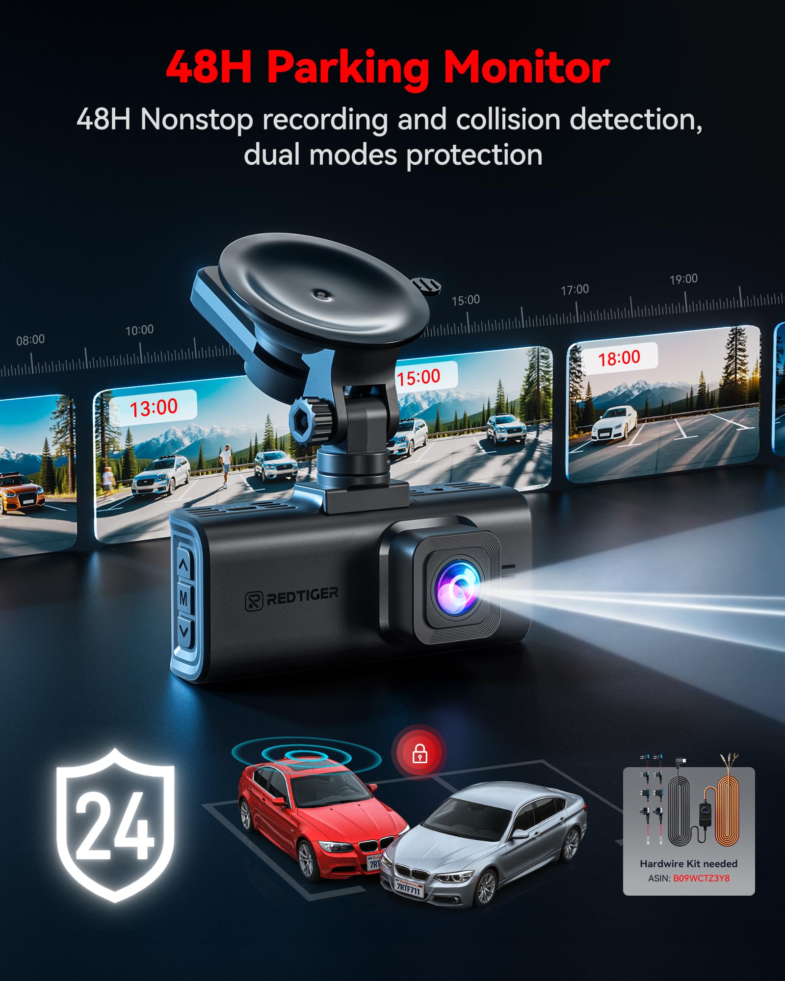 REDTIGER 4K Dash Cam Front and Rear, STARVIS 2 Sensor, Touch Screen 3.18