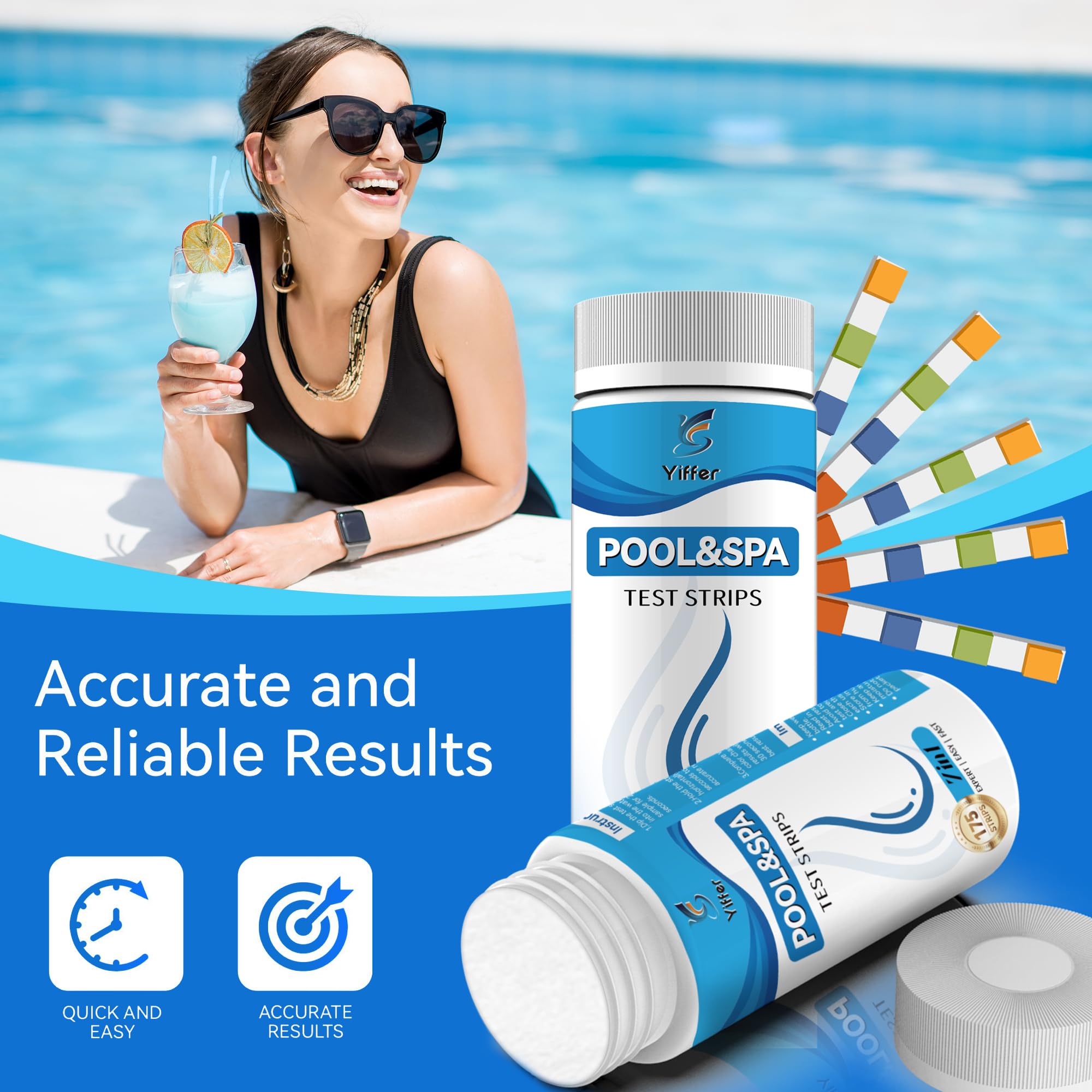 175-Count 7-Way Hot Tub & Pool Test Strips - Accurate Test Bromine, Total Alkalinity, pH, Free Chlorine, Total Hardness, Cyanuric Acid, and Total Chlorine 🍁 All In One Marketplace Canada