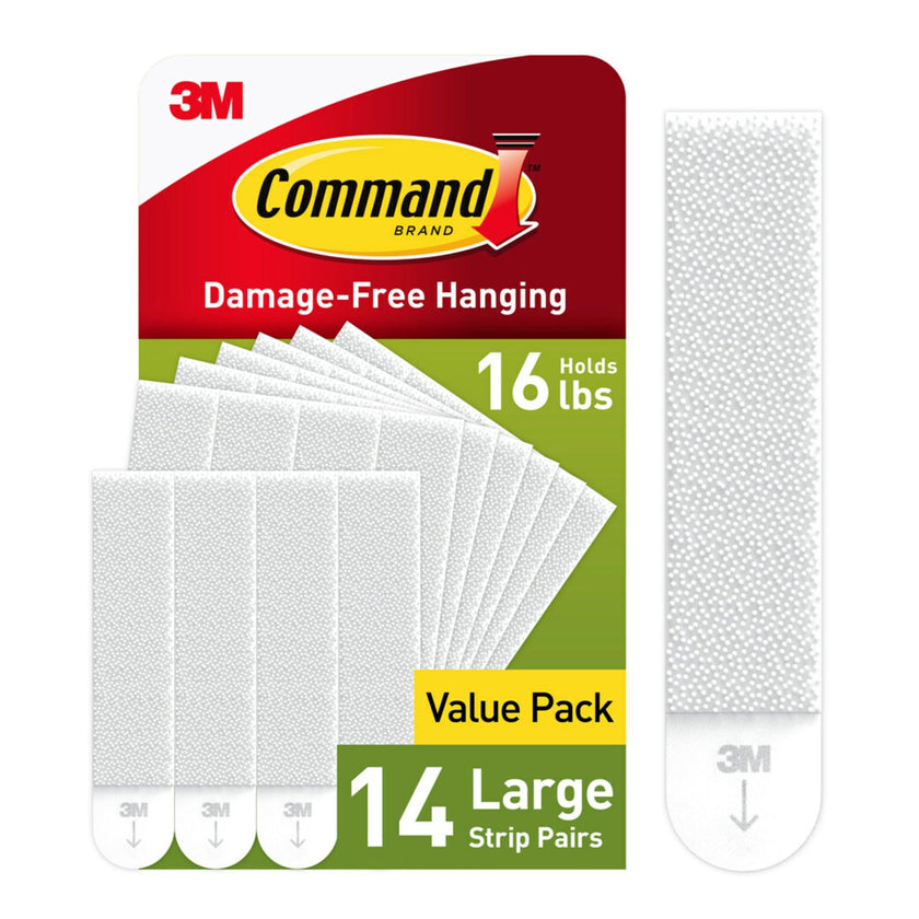 Command Large Picture Hanging Strips - Damage Free Wall Hangers for Back to School Dorm Organization - 14 White Adhesive Pairs (28 Strips) 🍁 All In One Marketplace Canada