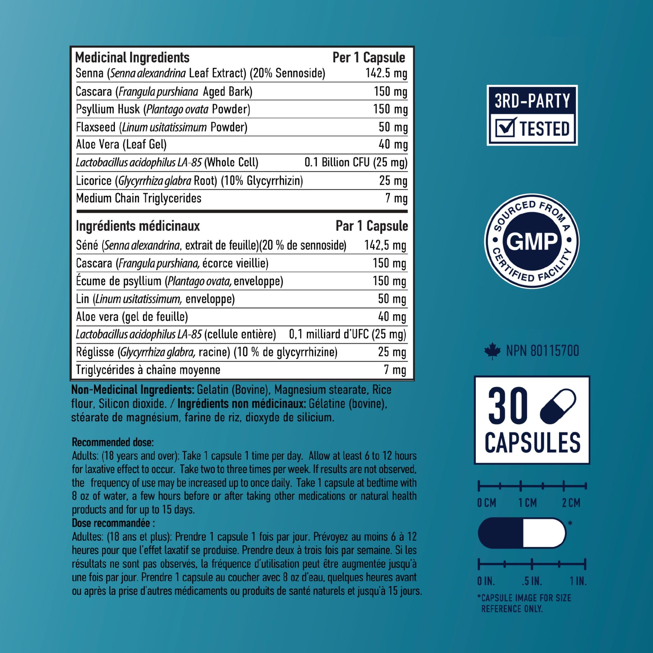 15 Day Colon Cleanse & Detox | Stool Softener & Constipation Relief for Adults | Gut Health Support | Colon Detox Cleanse With Probiotics for Women & Men | Gluten-Free | By SM Nutrition | 30 Capsules 🍁 All In One Marketplace Canada