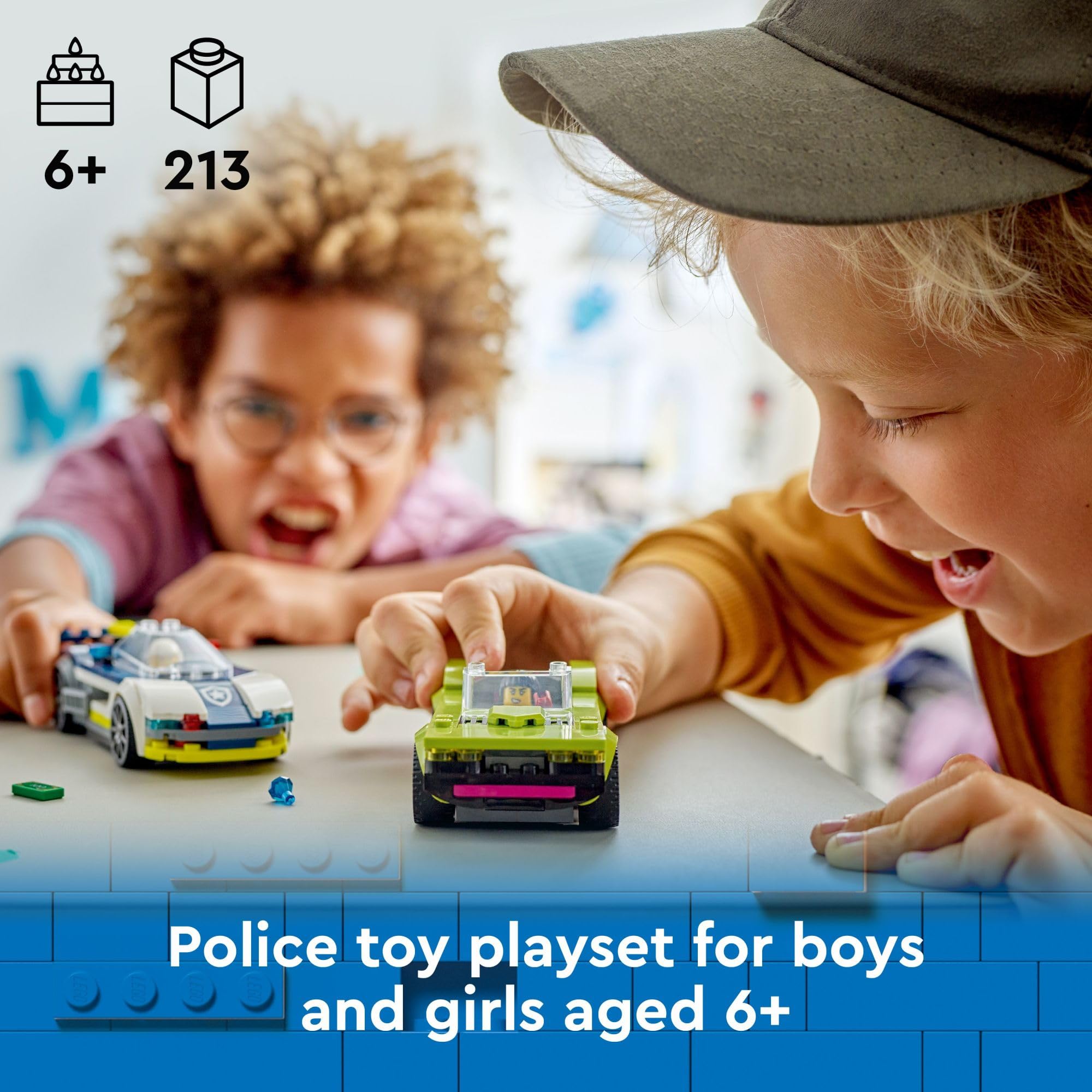 LEGO City Police Car and Muscle Car Chase, Emergency Vehicle Toy for Boys and Girls, Fun Gift for Kids Ages 6+ who Love Pretend Play Toys, Police Car Toy with Officer and Crook Minifigures, 60415 🍁 All In One Marketplace Canada