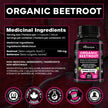 *BONUS SIZE* 180 Capsules of High Potency Organic Beetroot Capsules | 1,400mg per serving (700mg per capsule x2) Canadian Made Beet Root Powder | Antioxidant Support | Support Active Energy Lifestyle | A Natural Super Food | Quality Assured
