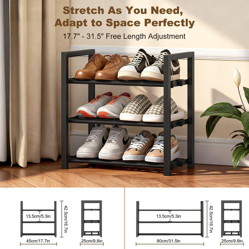 Roylvan 3-Tire Expandable Shoe Rack, 17