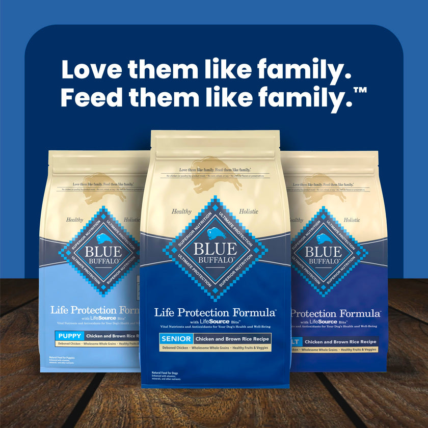Blue Buffalo Life Protection Formula Chicken & Brown Rice Senior Dry Dog Food, Supports Immunity with Antioxidant-Rich LifeSource Bits, Promotes Healthy Muscle Development, Skin & Coat, 11.7kg/26lbs 🍁 All In One Marketplace Canada