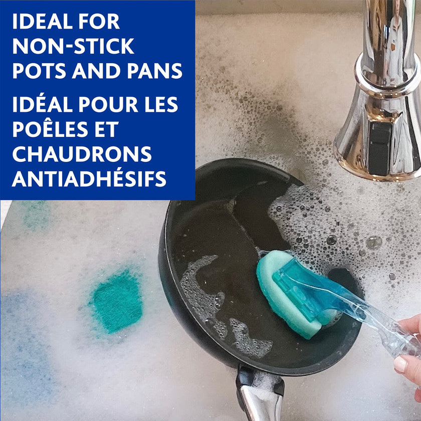 Vileda Scrunge Multi-Use Dishwand with 1 Extra Refill | Non-Scratch Dish Brush | Replaceable Scrubbing Sponge Head 🍁 All In One Marketplace Canada