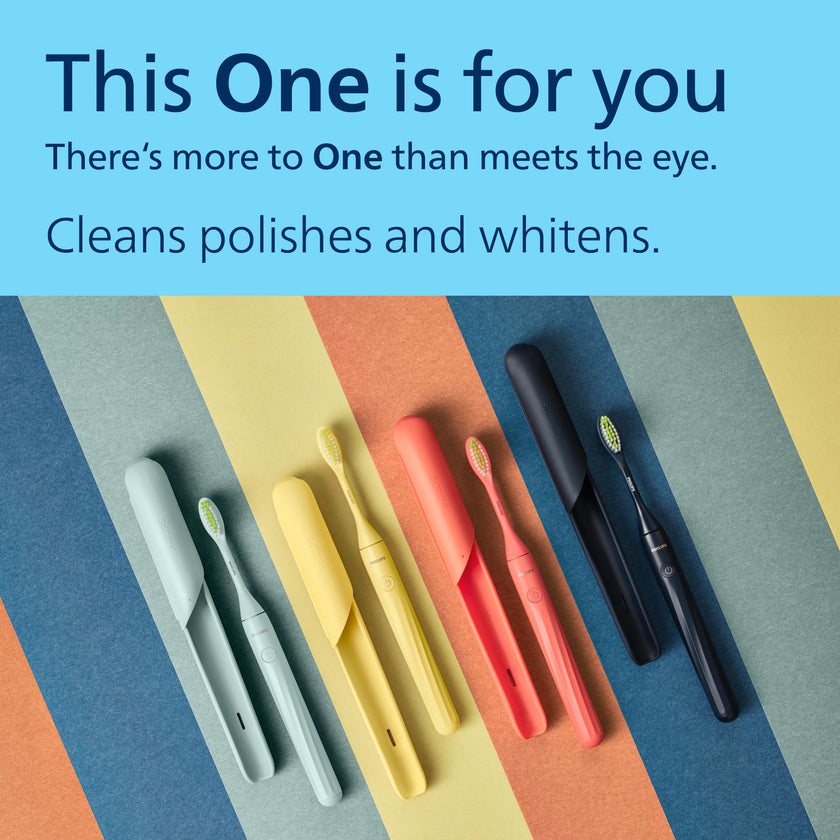 PHILIPS One By Sonicare Battery Toothbrush, Midnight, Hy1100/04, 1 Count 🍁 All In One Marketplace Canada