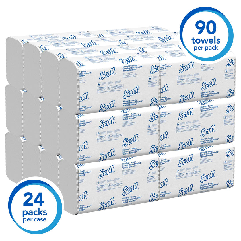Scott Professional Pro Slimfold Folded Paper Towels, Bulk (04442), Absorbency Pockets, White, for Compatible Kimberly-Clark Professional Dispensers (24 Packs of 90 Sheets, 2,160 Sheet Total) 🍁 All In One Marketplace Canada