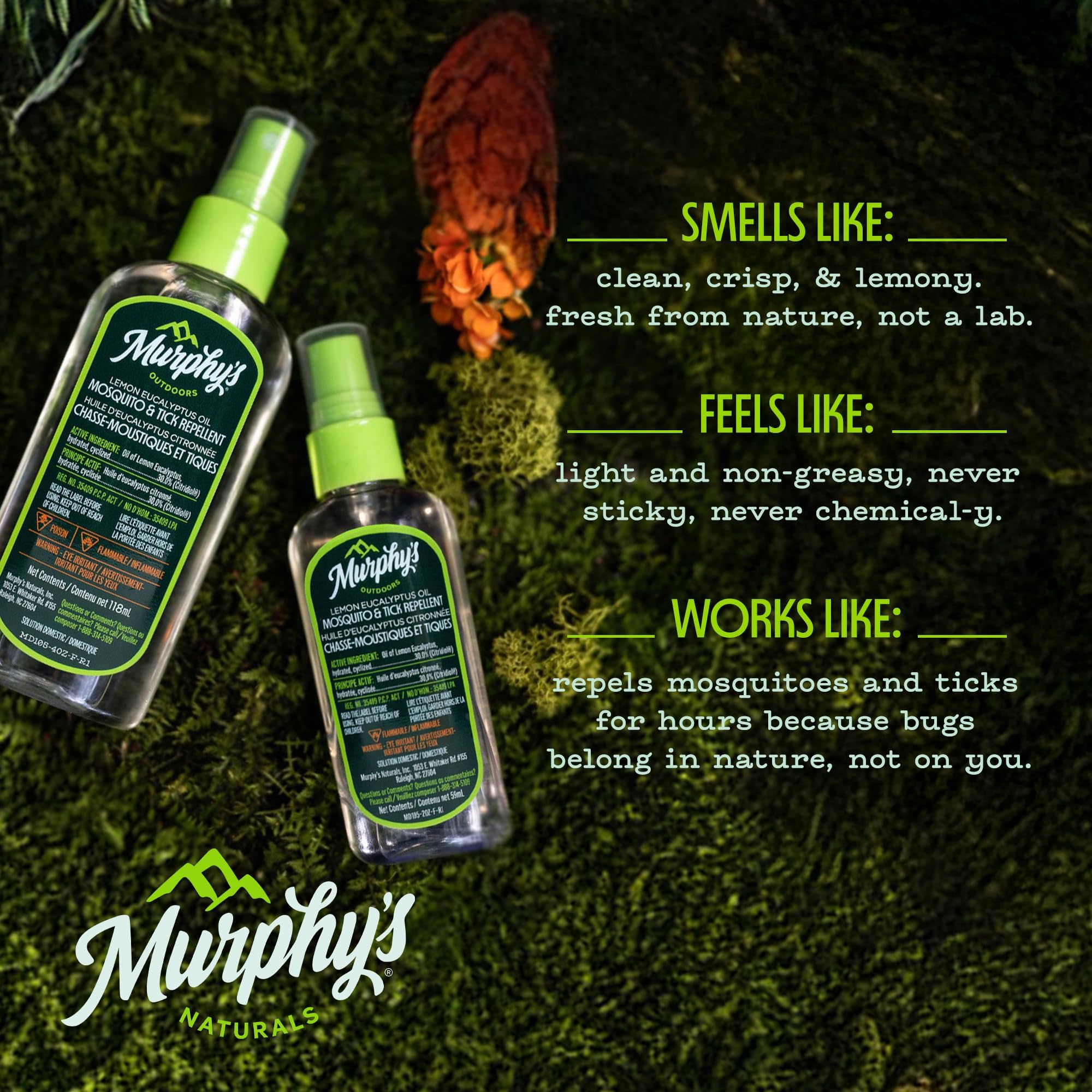 Murphy's Outdoors Mosquito & Tick Bug Repellent Spray, Oil of Lemon Eucalyptus for Skin and Outdoor Gear, 118mL Pump, 2-Pack 🍁 All In One Marketplace Canada