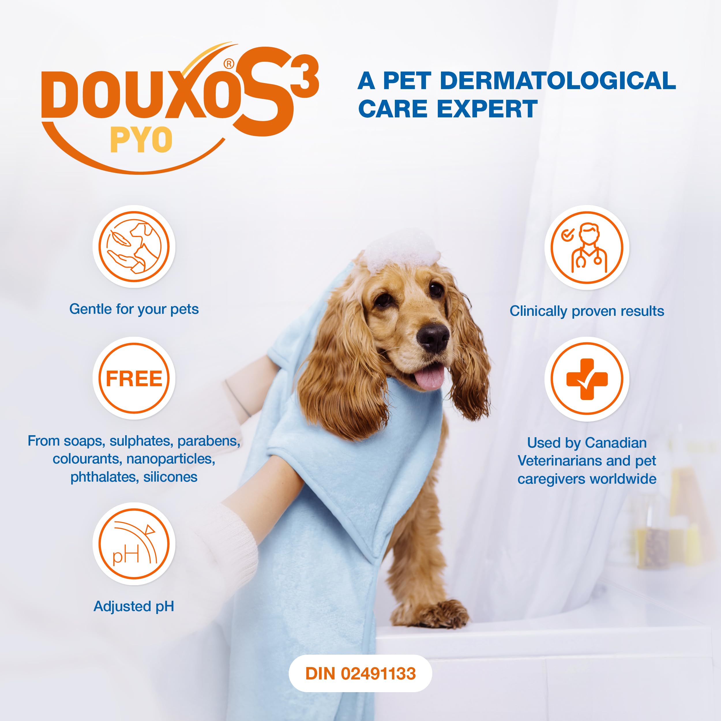 Douxo S3 Pyo Mousse, Contains 3% Chlorhexidine, for Dogs, 5.1 fl. oz. (150mL) 🍁 All In One Marketplace Canada