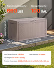 VEVOR Outdoor Storage Box, 100 Gallon Resin Deck Box, Backyard Outside Toy and Towel Storage Cabinet Waterproof, for Patio Furniture Cushions, Garden Tools, Pool Supplies & Package Delivery 🍁 All In One Marketplace Canada