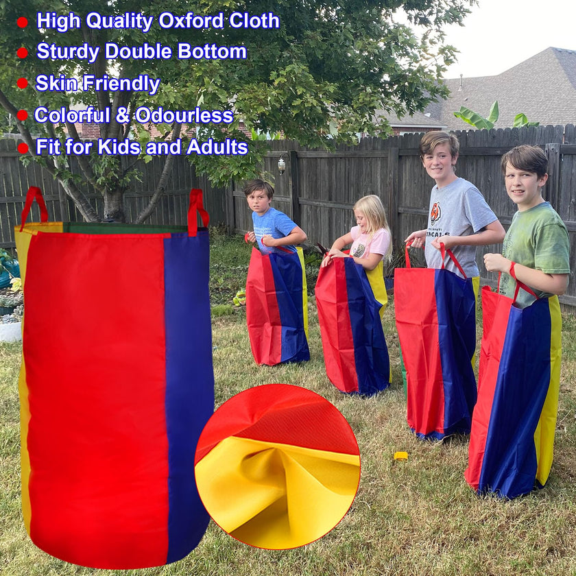 CWLAKON Outdoor Carnival Games Potato Sack Race Bags for Kids Adults, Egg and Spoon Race, 3 Legged Race Bands, Outside Backyard Lawn Yard Field Day Birthday Party Camping Picnic Family Reunion Game 🍁 All In One Marketplace Canada