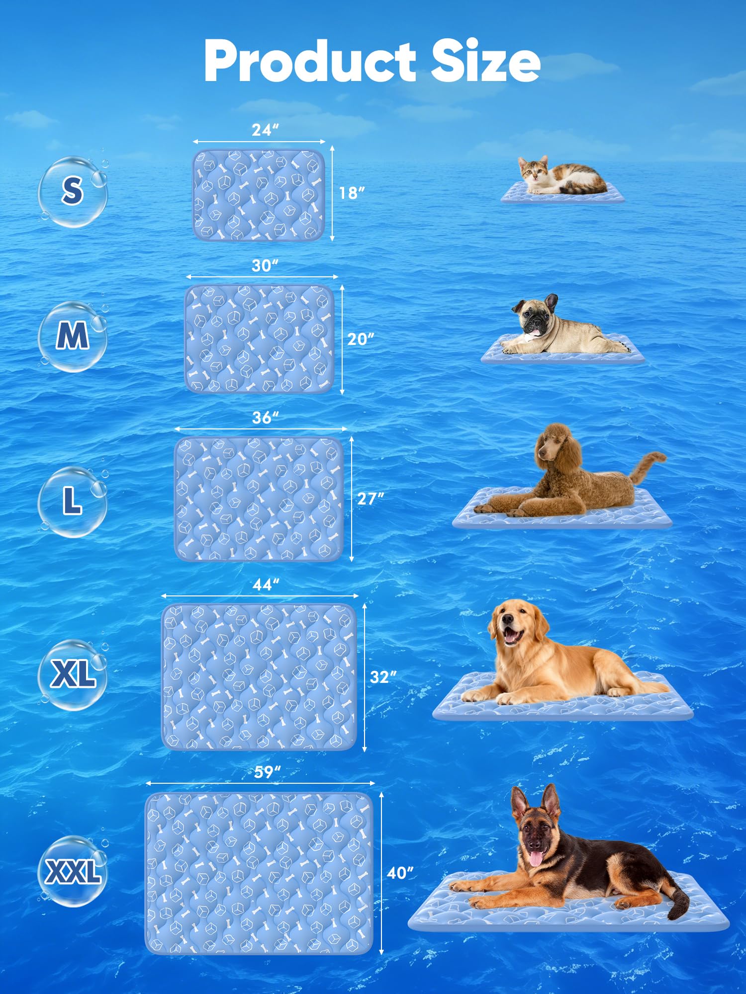 【Upgraded】Rywell Extra Large Dog Cooling Mat 44