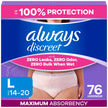Always Discreet, Adult Diapers for Women, Maximum Incontinence and Postpartum Underwear L, 76 Count 🍁 All In One Marketplace Canada