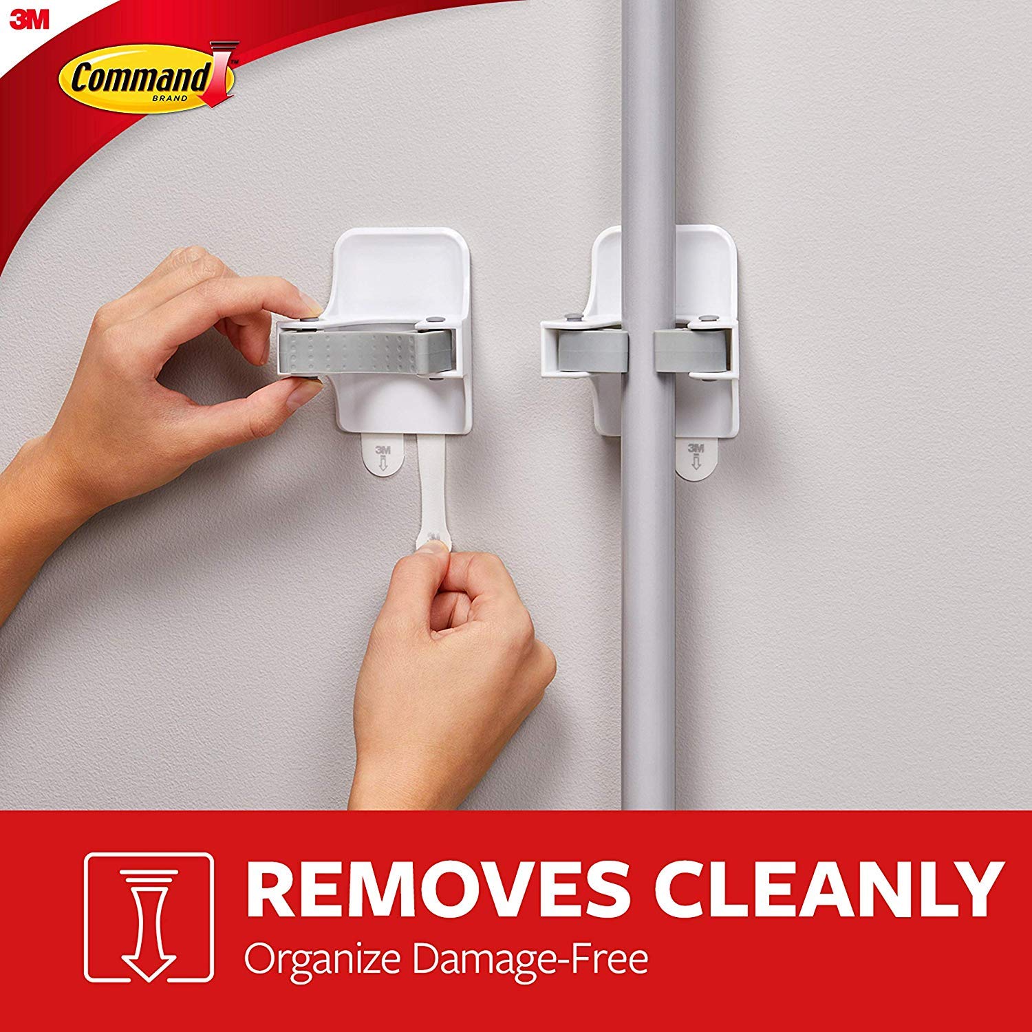 Command Broom and Mop Grippers Wall Hook, Damage Free Hanging Wall Mount Broom and Mop Holder, No Tools Household Cleaning Organizer for Living Spaces, 2 Hangers and 4 Command Strips 🍁 All In One Marketplace Canada