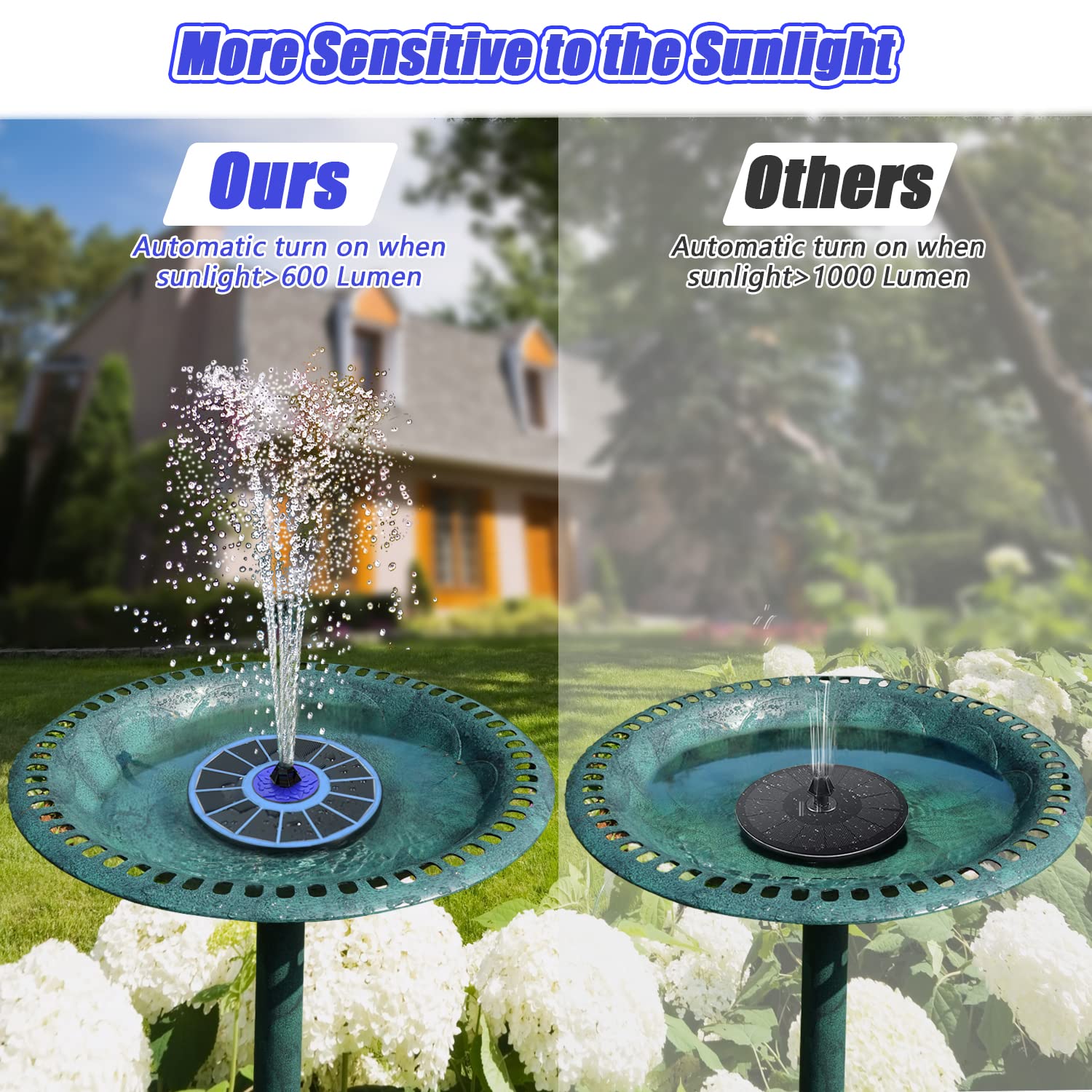 SZMP Solar Fountain Upgrade, 3.5W Solar Powered Bird Bath Fountains with Flower, Outdoor Water Feature Solar Fountain Pump with 7-in-1 Nozzles, 4 Fixed Pipes for Humingbirds, Birdbath, and Garden 🍁 All In One Marketplace Canada