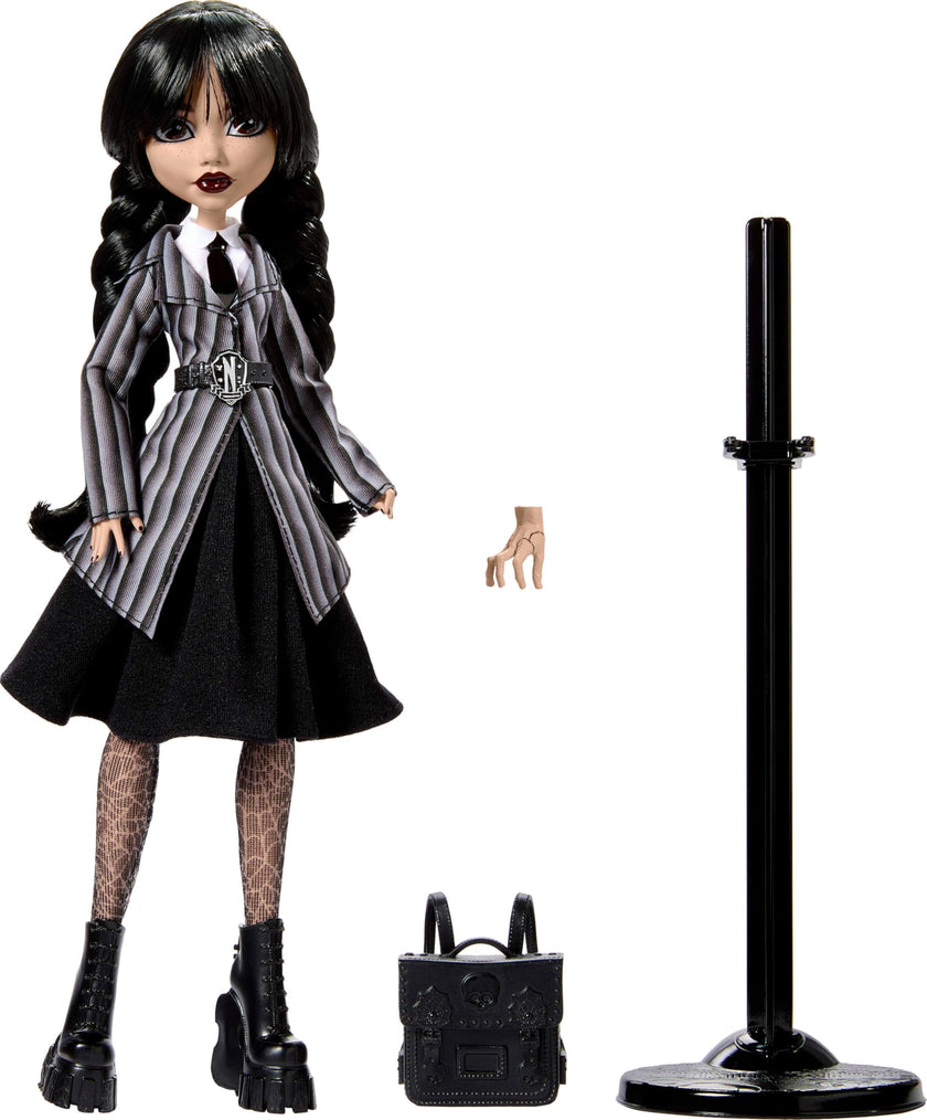Monster High Wednesday Doll and Accessories, Wednesday Addams Collectible in Nevermore Academy Uniform with Thing and Backpack, Doll Stand 🍁 All In One Marketplace Canada