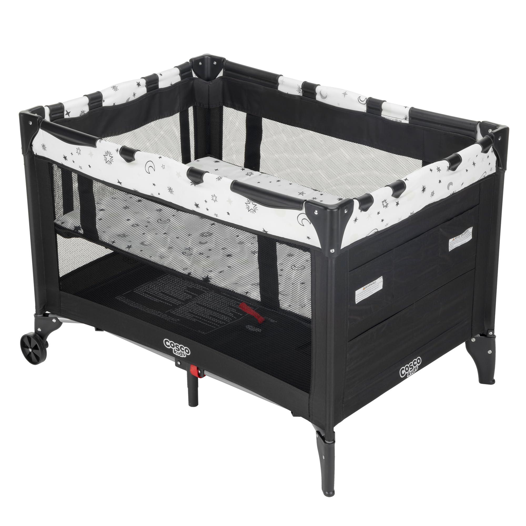 Cosco Kids Funsport® Plus Portable Playard with Full-Size Bassinet, Carry Bag & Wheels – Lightweight, Compact Fold, Breathable Mesh – Twinkle Twinkle 🍁 All In One Marketplace Canada