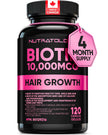 Biotin 10000MCG Hair Vitamins For Hair Growth Women | Canadian-Made | Promotes Healthy Skin & Nail Growth - Supports Muscle Function - Biotin Supplement - Hair Growth Products for Women - 120 capsules 🍁 All In One Marketplace Canada