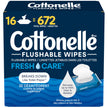 Flushable Wet Wipes, Cottonelle FreshCare, Biodegradable & Septic Safe, 16 Flip-Top Packs of 42 (672 Wipes) 🍁 All In One Marketplace Canada