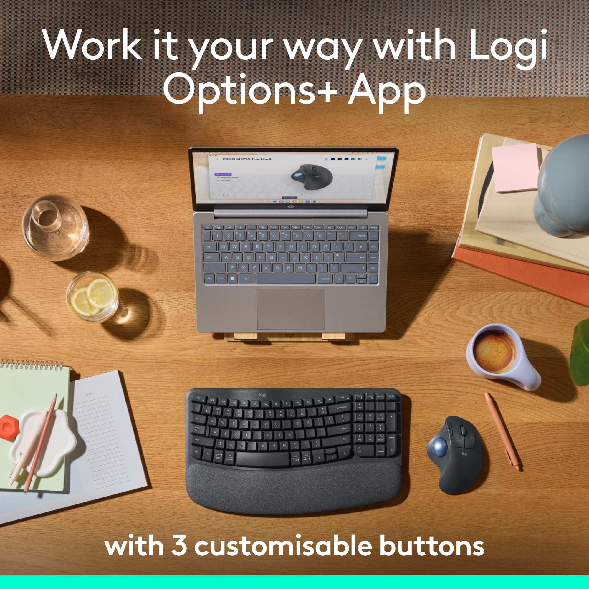 Logitech Ergo M575S Wireless Trackball Mouse, Wireless Ergonomic Mouse with Bluetooth and Encrypted Dongle, Comfortable Thumb Control, Precise and Smooth Tracking, for PC/Mac - Graphite Blue Ball 🍁 All In One Marketplace Canada