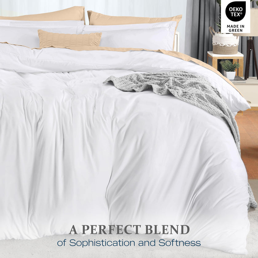 Utopia Bedding Duvet Cover Queen Size Set with Pillow Shams - Comforter Cover with Zipper Closure, 90X90 Inches & Pillow Shams 20X26 Inches (White) Comforter Not Included 🍁 All In One Marketplace Canada