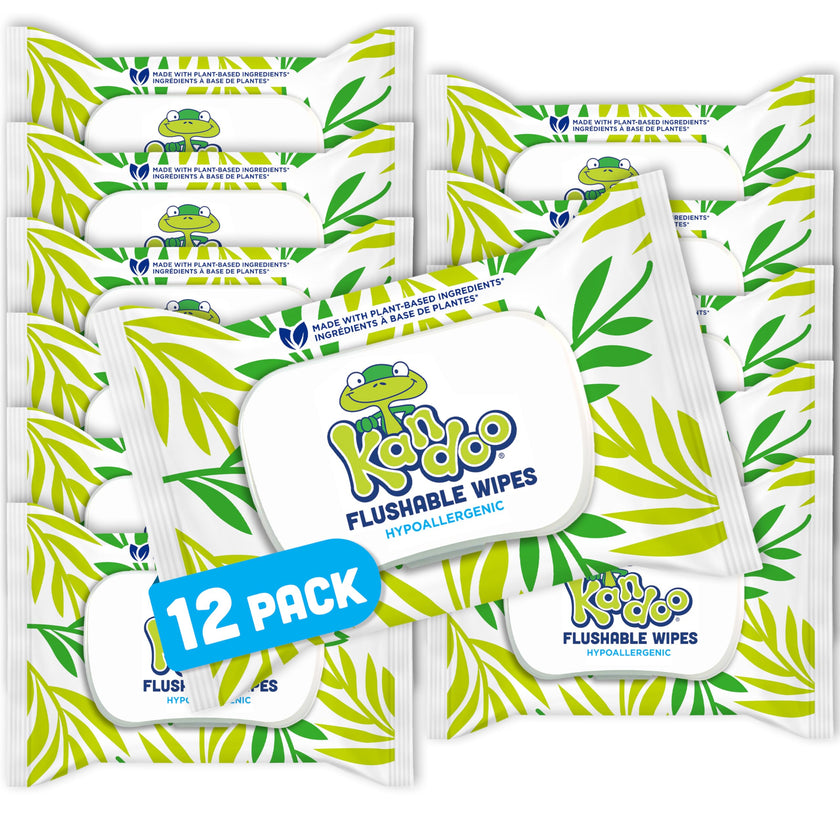 Kandoo Sensitive Flushable Cleansing Wet Wipes, Fragrance Free, Case of 12 x 42 Wipes 🍁 All In One Marketplace Canada