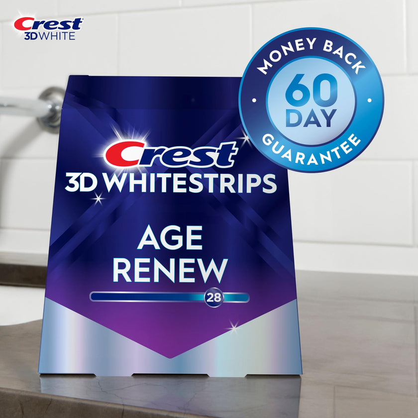 Crest 3D Whitestrips Age Renew At-home Teeth Whitening Kit, 21 Treatments, 28 Levels Whiter 🍁 All In One Marketplace Canada