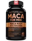 Nutratology® Maca for Men | Canadian Made | Helps Increase Stamina & Energy | Formulated with a 6:1 Extract & 33:1 Fenugreek Extract | Maca Root With Fenugreek Supplement for Men | 60 Capsules 🍁 All In One Marketplace Canada