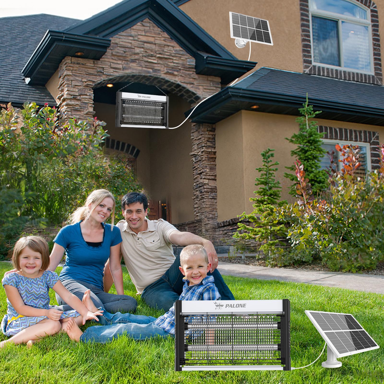 PALONE Solar Bug Zapper, 4000V Electric Bug Zapper with 8W Solar Panel, Rechargeable Bug Zapper with LED Light, Fly Zapper with Fireproof Waterproof, Indoor Outdoor Zapper for Kitchen,Camping,Patio 🍁 All In One Marketplace Canada