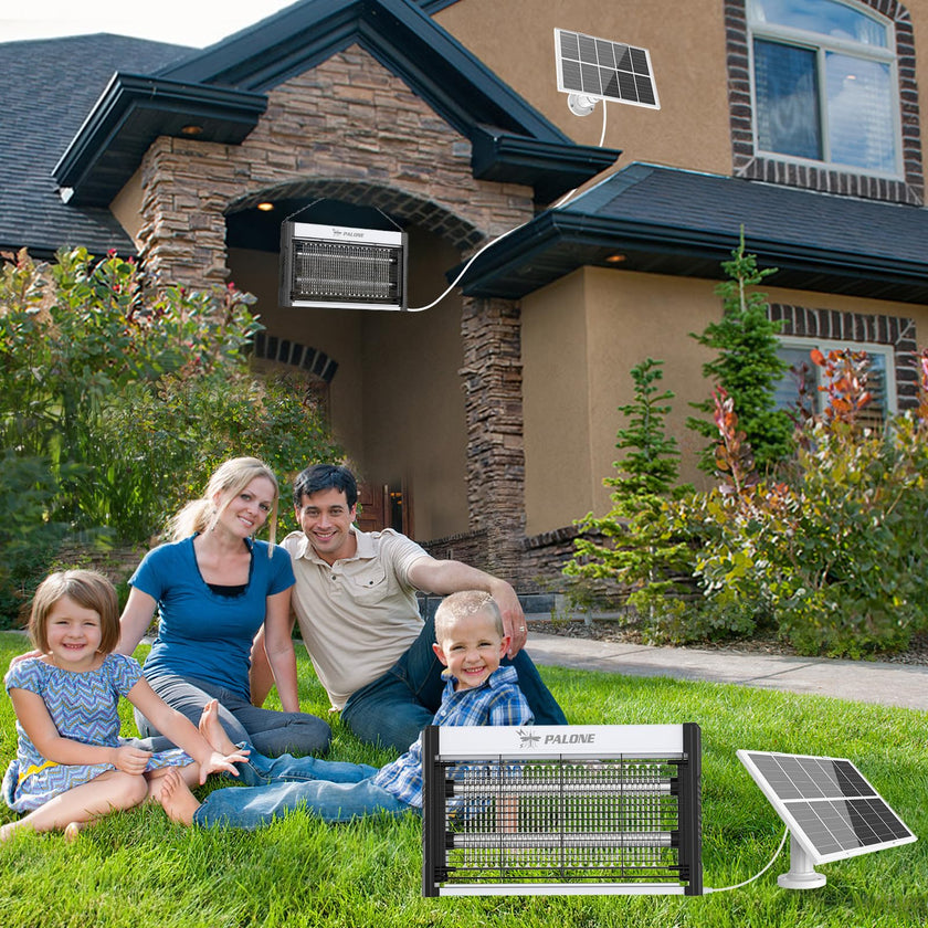PALONE Solar Bug Zapper, 4000V Electric Bug Zapper with 8W Solar Panel, Rechargeable Bug Zapper with LED Light, Fly Zapper with Fireproof Waterproof, Indoor Outdoor Zapper for Kitchen,Camping,Patio 🍁 All In One Marketplace Canada