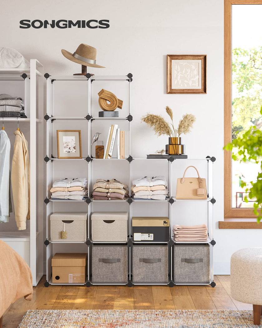 SONGMICS Cube Storage Organizer, 16 Cube Closet Organizers 48.4 x 12.2 x 48.4 Inches, White ULPC44L 🍁 All In One Marketplace Canada