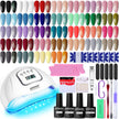 36 PCS Gel Nail Polish Kit with U V Light include 32 Colors Gel Polish Nail Soak Off Base No Wipe Top and Matte Top Coat Nail Polish Set Manicure Tools Lamp Gifts for Women 🍁 All In One Marketplace Canada