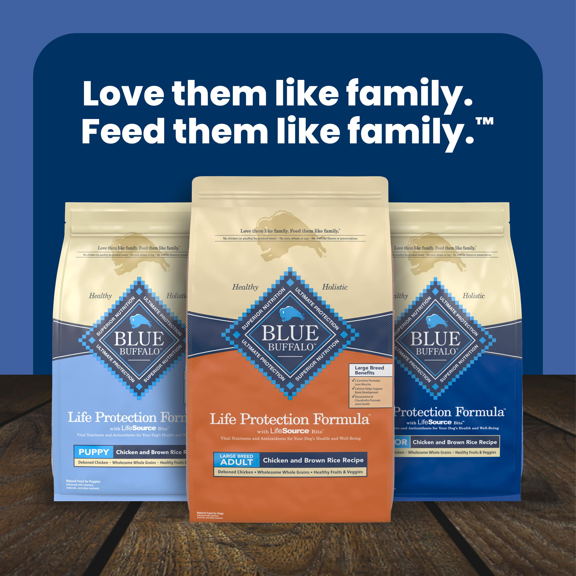 Blue Buffalo Life Protection Formula Large Breed Adult Dry Dog Food, Promotes Joint Health and Lean Muscles, Made with Natural Ingredients, Chicken & Brown Rice Recipe,11.7kg/26 lbs 🍁 All In One Marketplace Canada