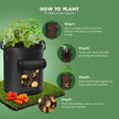 Cavisoo 5-Pack 10 Gallon Potato Grow Bags, Garden Planting Bag with Reinforced Handle, Thickened Nonwoven Fabric Pots for Tomato, Vegetable and Fruits 🍁 All In One Marketplace Canada