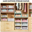 SNSLXH 5 Pack White Stackable Closet Organizer Box, Multifunctional & Foldable Storage Basket for Bathroom, Kitchen, Laundry Room, Wardrobe, Space-Saving Clothes Storage Drawer Organizer 🍁 All In One Marketplace Canada