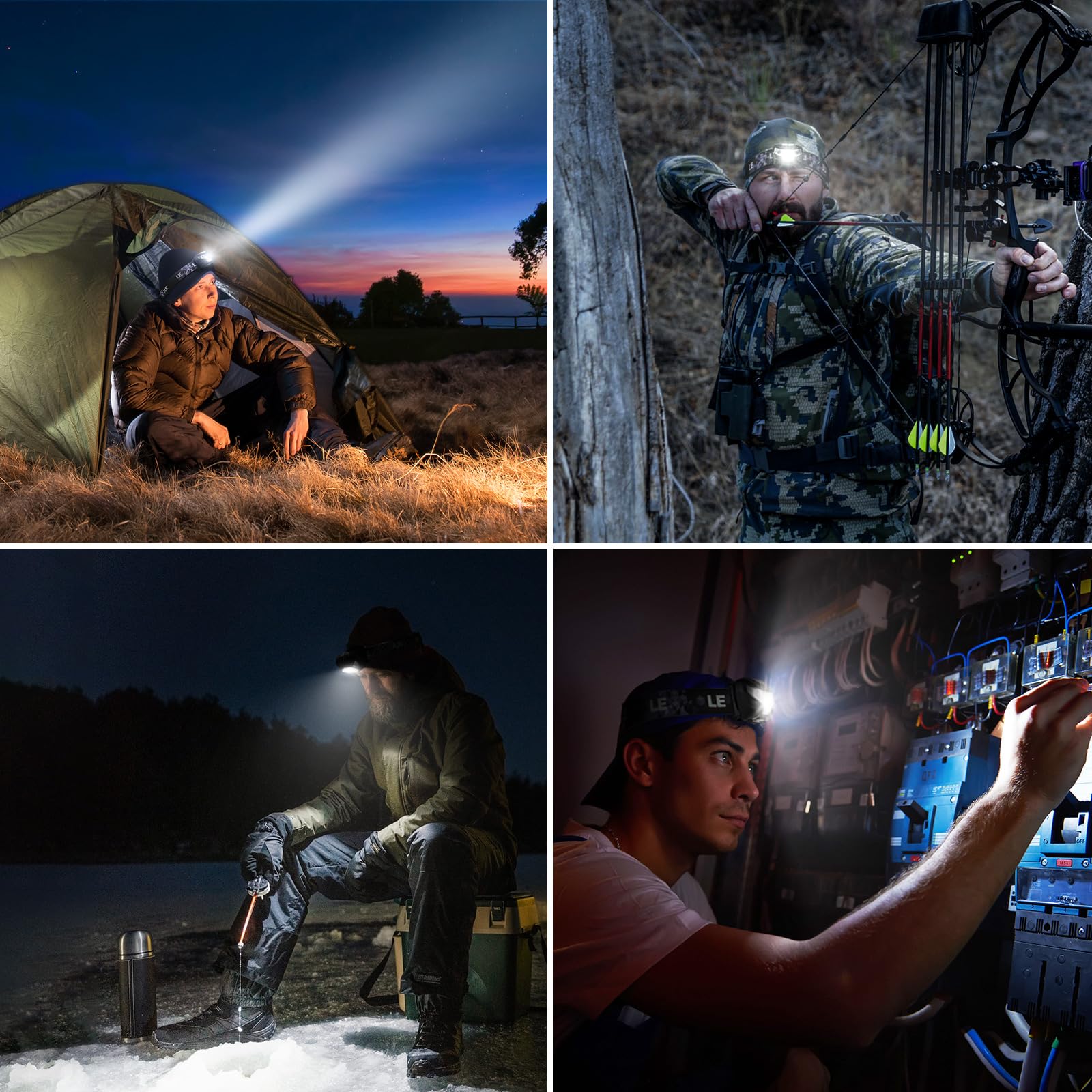 Lepro LED Headlamp Rechargeable, Super Bright Head Torch with Red Light & 5 Modes, Waterproof & Adjustable Headlight, Gear Essentials for Camping, Running, Hiking, Emergency (USB Cable Included) 🍁 All In One Marketplace Canada