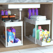 DEKAVA Under Sink Organizer 2 Pack, Bathroom Organizes, 2 Tier Sliding Cabinet Basket Organizer Drawer, Multi-Purpose Bath Collection Baskets for Bathroom (White) 🍁 All In One Marketplace Canada